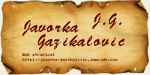 Javorka Gazikalović vizit kartica